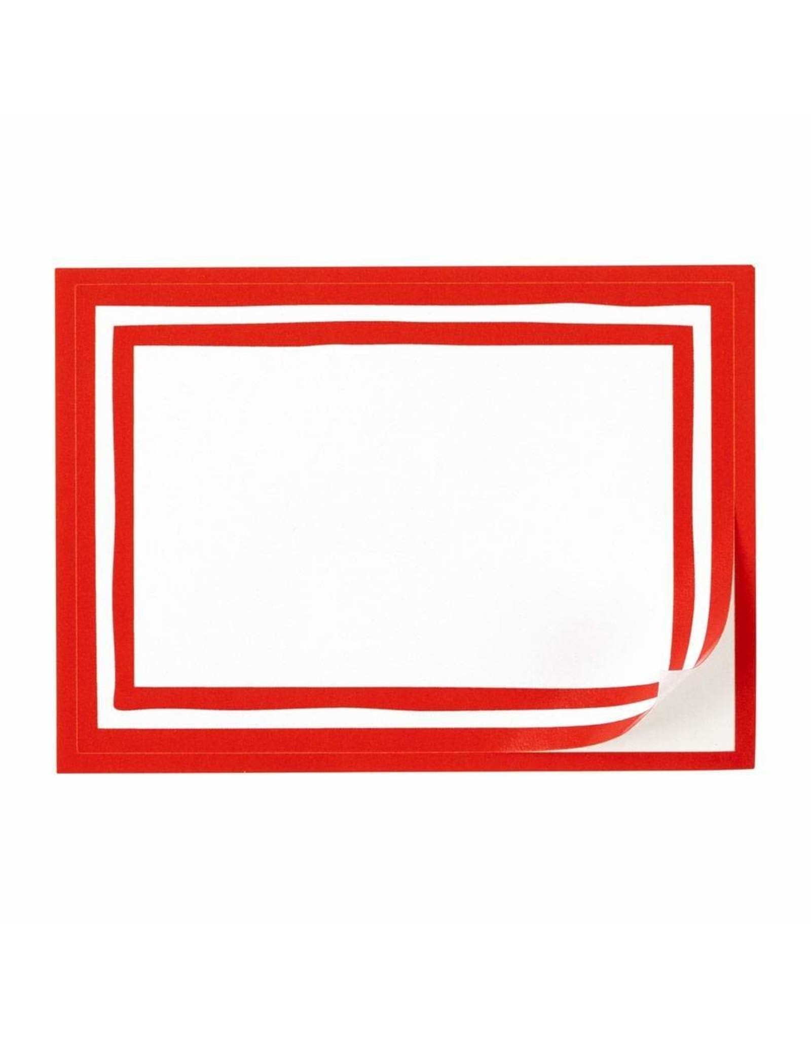 Caspari Name Tags Self Adhesive Labels 12pk Stripe Border Red