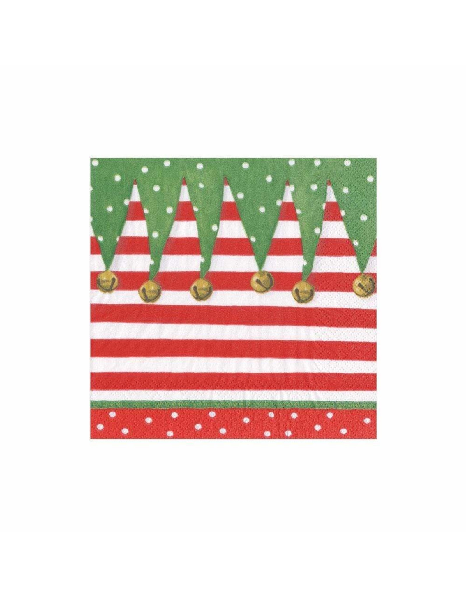 Caspari Christmas Paper Cocktail Napkins 20pk Stocking Stripe