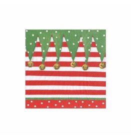 Caspari Christmas Paper Cocktail Napkins 20pk Stocking Stripe