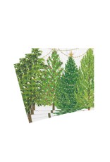 Caspari Christmas Paper Cocktail Napkins 20pk Christmas Trees With Lights