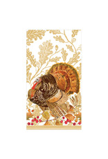 Caspari Thanksgiving Guest Towel Napkins 15pk Woodland Turkey