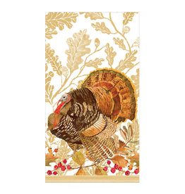 Caspari Thanksgiving Guest Towel Napkins 15pk Woodland Turkey