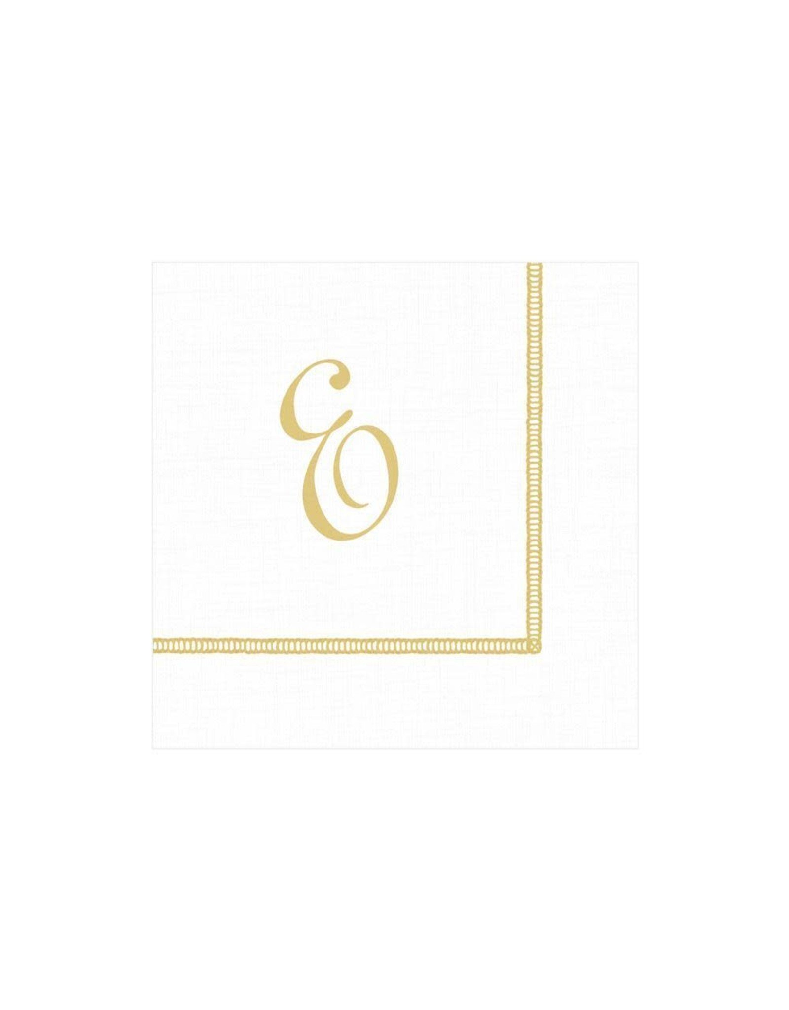 Caspari Monogram Initial E Paper Cocktail Napkins 20pk