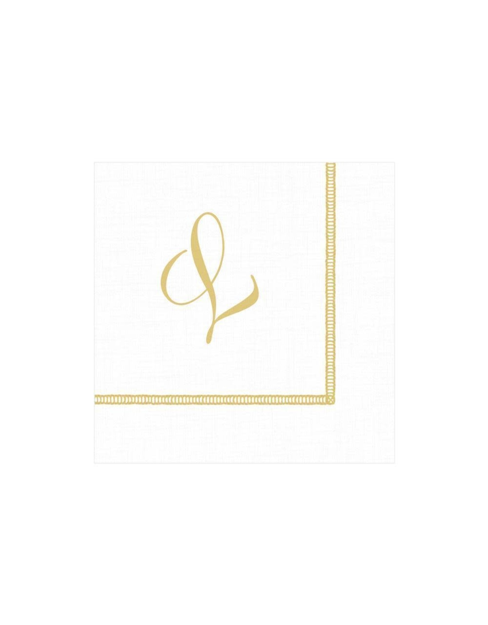 Caspari Monogram Initial L Paper Cocktail Napkins 20pk