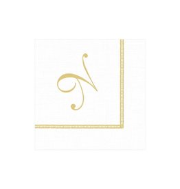 Caspari Monogram Initial N Paper Cocktail Napkins 20pk