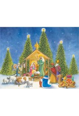 Caspari Christmas Advent Calendar With Nativity Scene