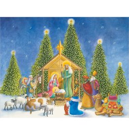 Caspari Christmas Advent Calendar With Nativity Scene