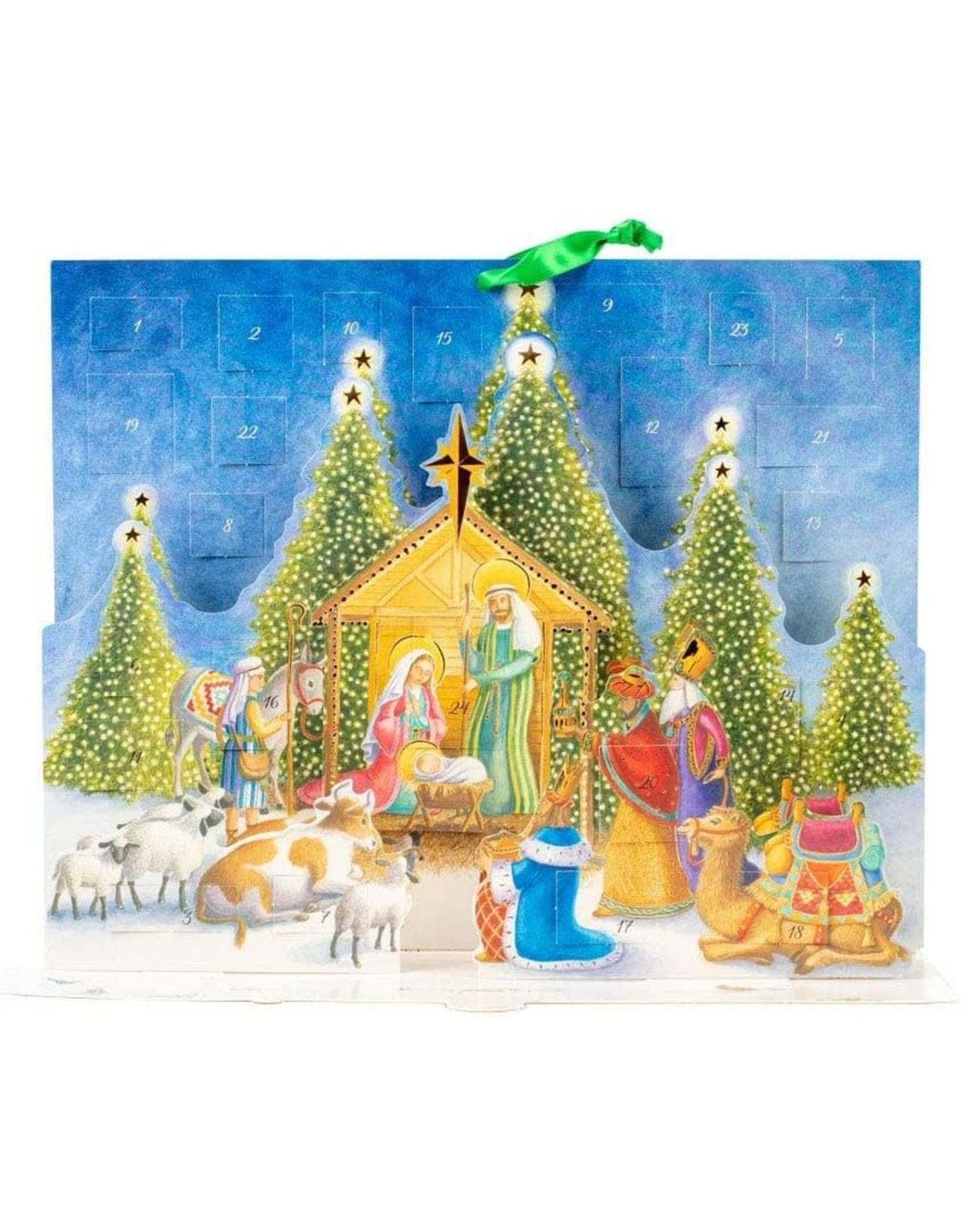 Caspari Christmas Advent Calendar With Nativity Scene