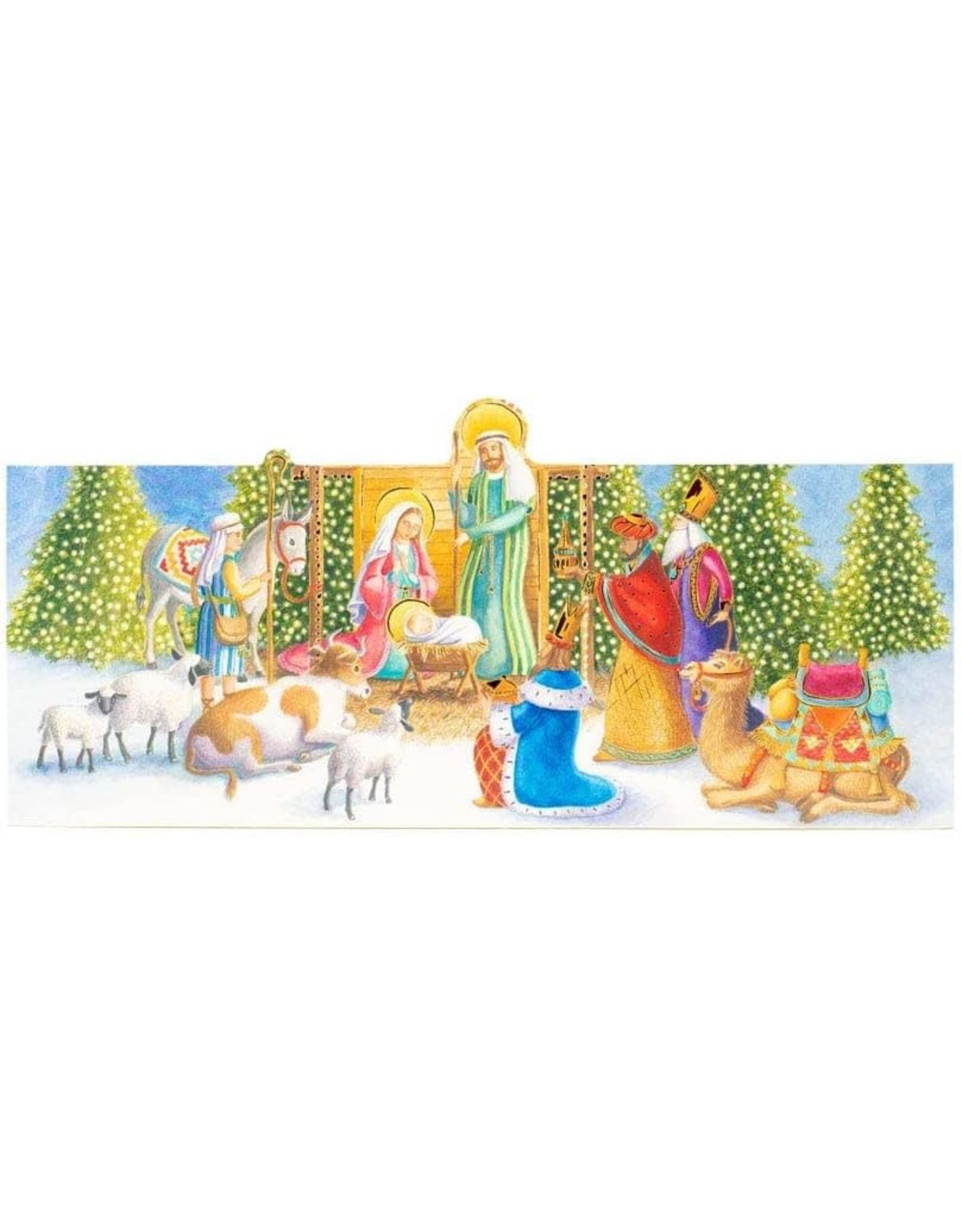Caspari Christmas Advent Calendar With Nativity Scene