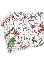 Caspari Christmas Paper Cocktail Napkins 20pk Lets Be Merry