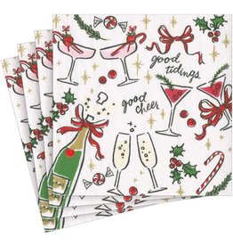 Caspari Christmas Paper Cocktail Napkins 20pk Lets Be Merry