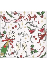 Caspari Christmas Paper Cocktail Napkins 20pk Lets Be Merry