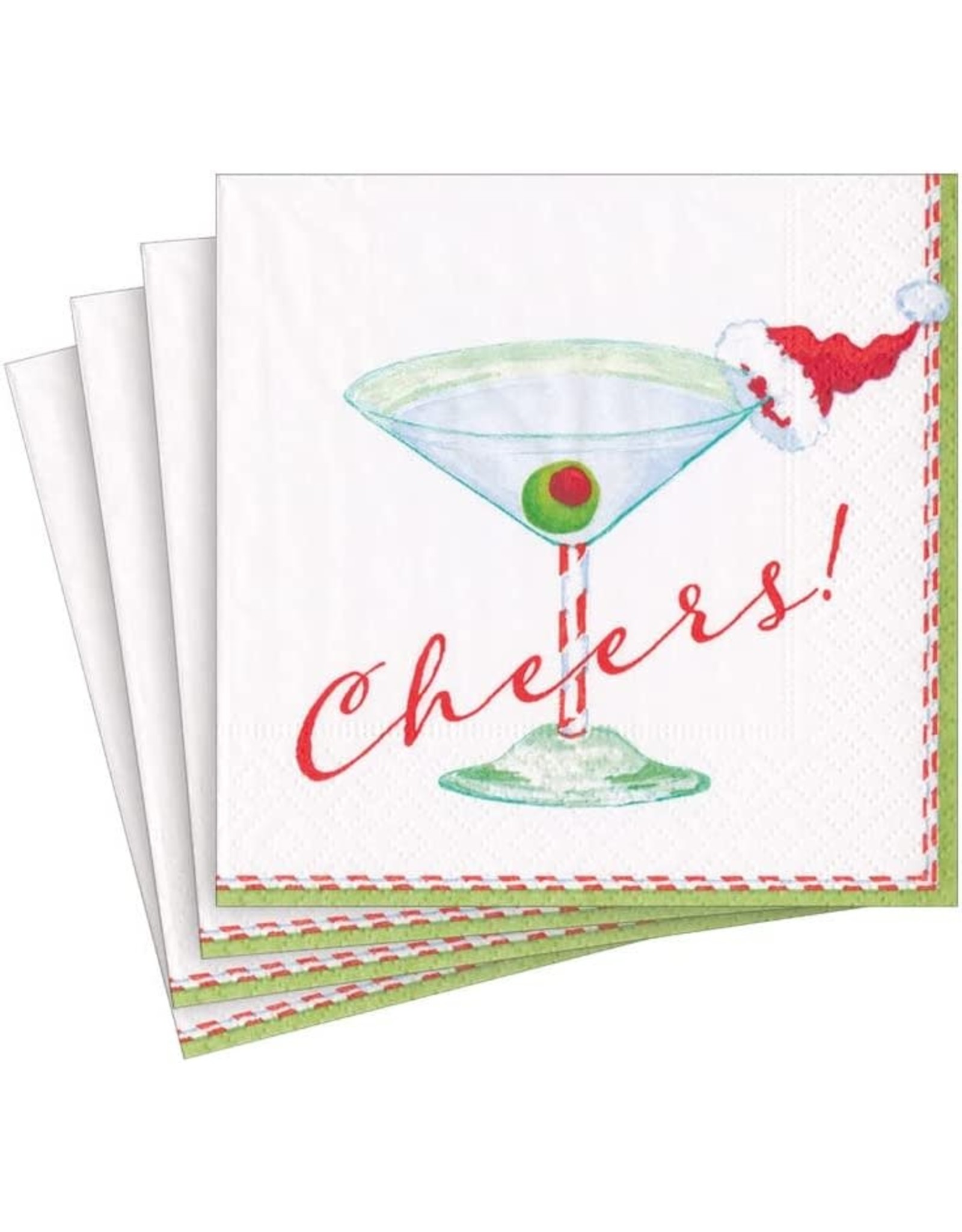 Caspari Christmas Paper Cocktail Napkins 20pk Cocktail Cheers