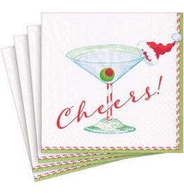 Caspari Christmas Paper Cocktail Napkins 20pk Cocktail Cheers