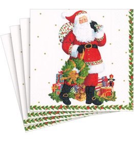 Caspari Christmas Paper Luncheon Napkins 20pk Jolly St. Nick