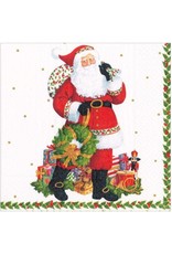 Caspari Christmas Paper Luncheon Napkins 20pk Jolly St. Nick