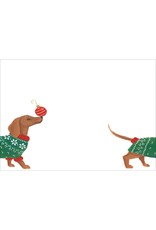 Caspari Self-Adhesive Labels Name Tags 12pk Christmas Dachshund