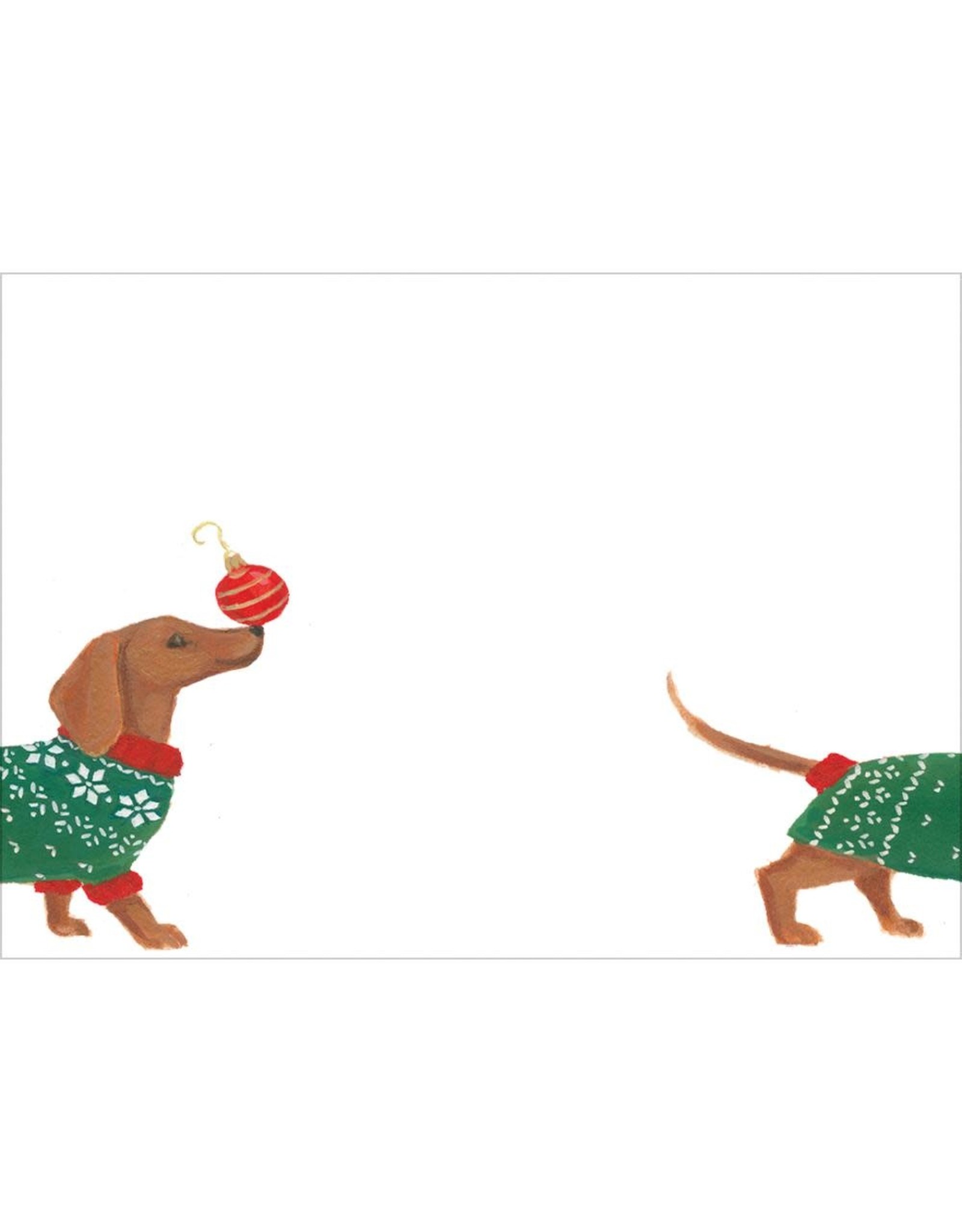 Caspari Self-Adhesive Labels Name Tags 12pk Christmas Dachshund