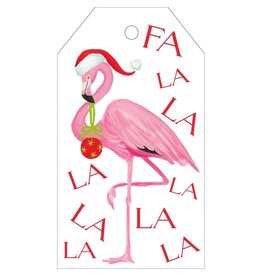 Caspari Classic Hanging Gift Tags 4pk Christmas Flamingo