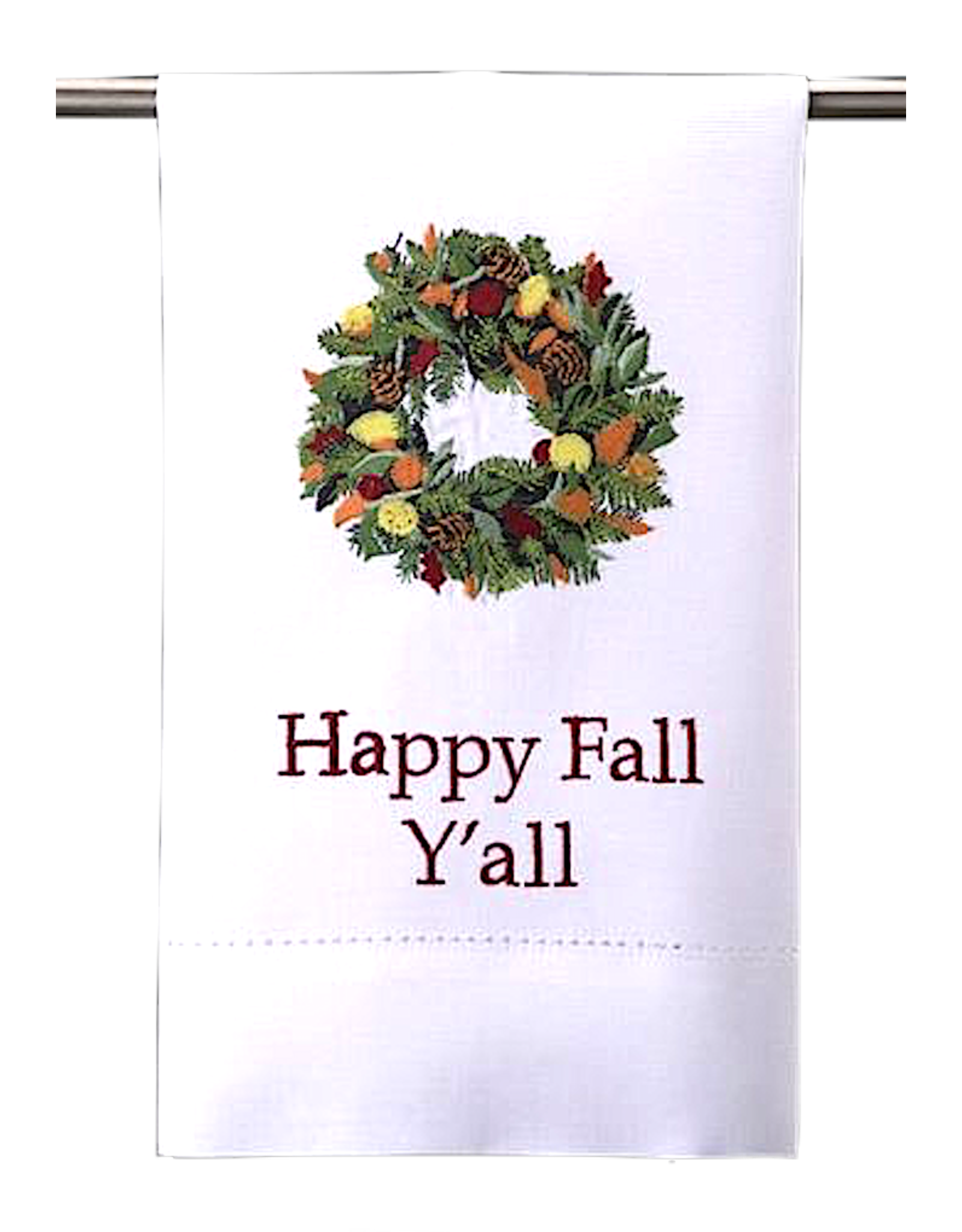 Peking Handicraft Thanksgiving Towel Fall Wreath Happy Fall Yall 14x22