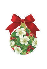 Caspari Ornament Gift Tags 4pk Die-Cut Christmas Floral