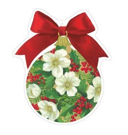 Caspari Ornament Gift Tags 4pk Die-Cut Christmas Floral