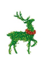 Caspari Ornament Gift Tags 4pk Die-Cut Christmas Stag Topiary