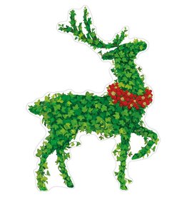 Caspari Ornament Gift Tags 4pk Die-Cut Christmas Stag Topiary