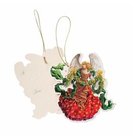 Caspari Ornament Gift Tags 4pk Die-Cut Christmas Angel