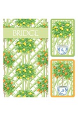 Caspari Bridge Gift Set Lg Type 2 Card Decks Score Pads Citrus Topiary