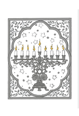 Caspari Boxed Christmas Cards Embossed 10pk Menorah