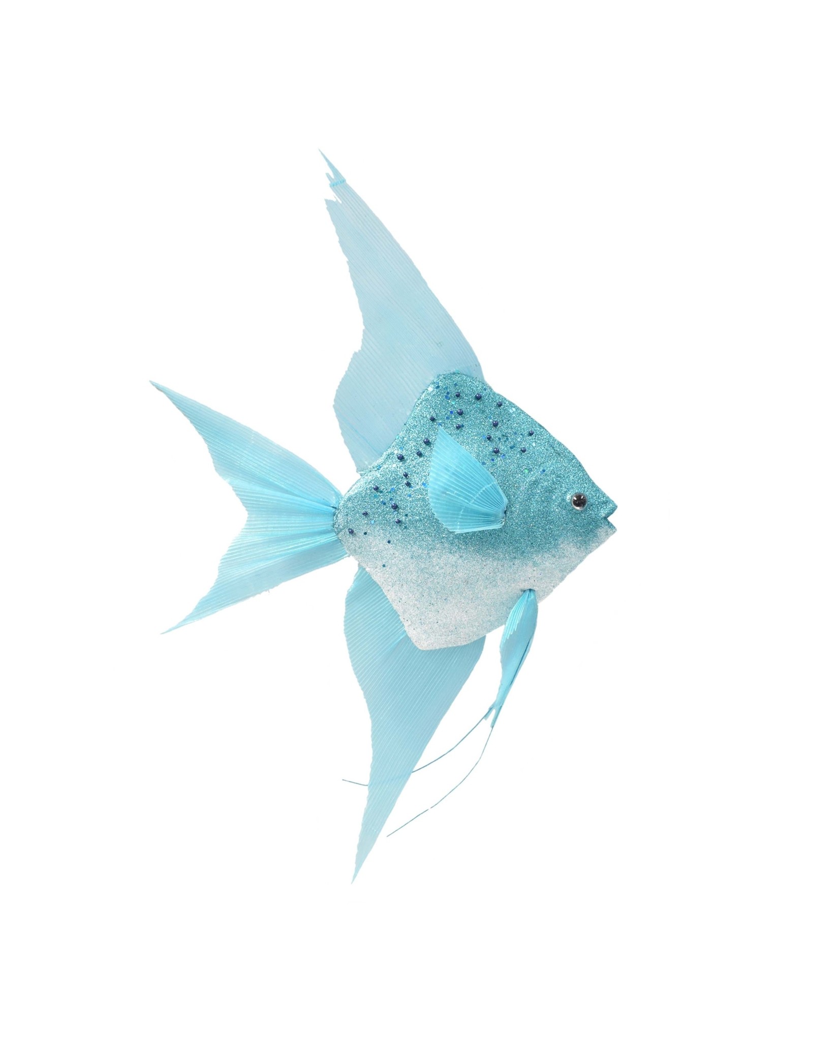 David Christophers Glittered Sequined Angel Fish Aqua 26x16 Inch