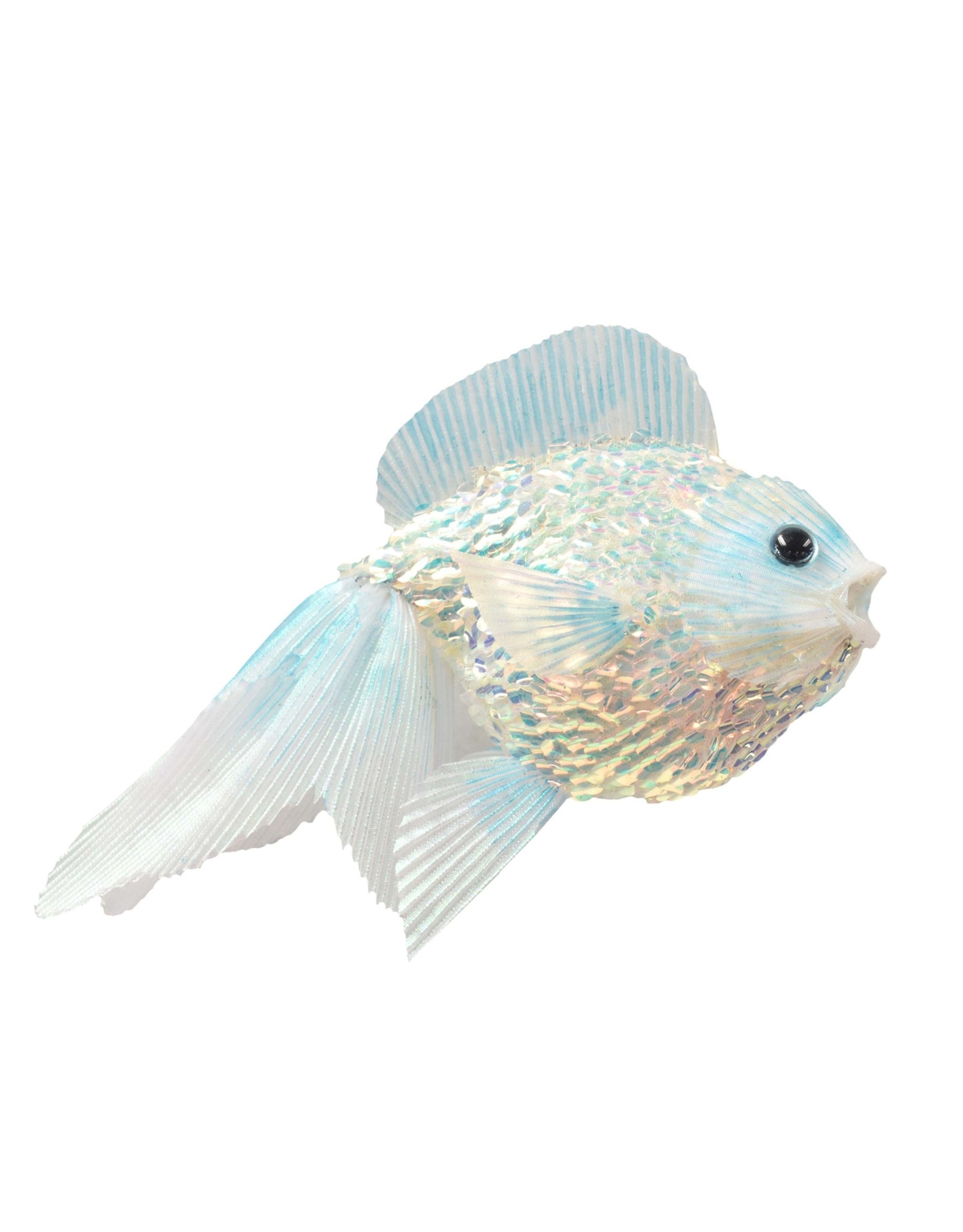 David Christophers Glittered Sequined Gold Fish Blue Opal 8x6 Inch