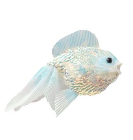 David Christophers Glittered Sequined Gold Fish Blue Opal 8x6 Inch