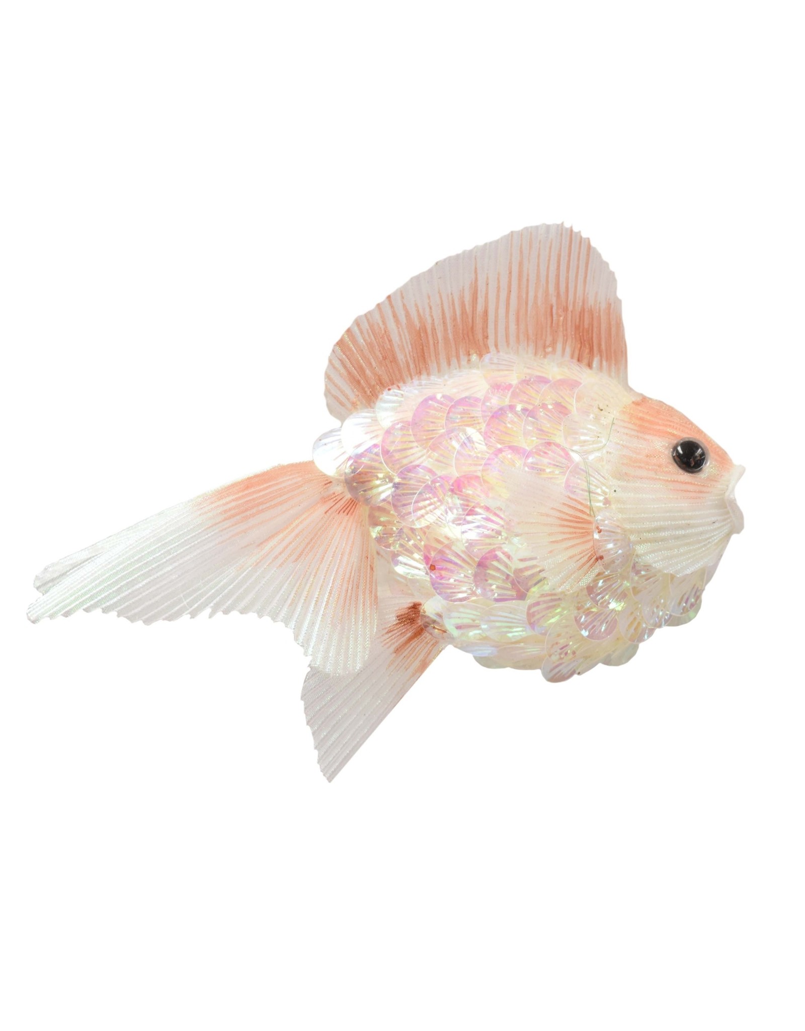 David Christophers Glittered Sequined Gold Fish Coral 8x6 Inch