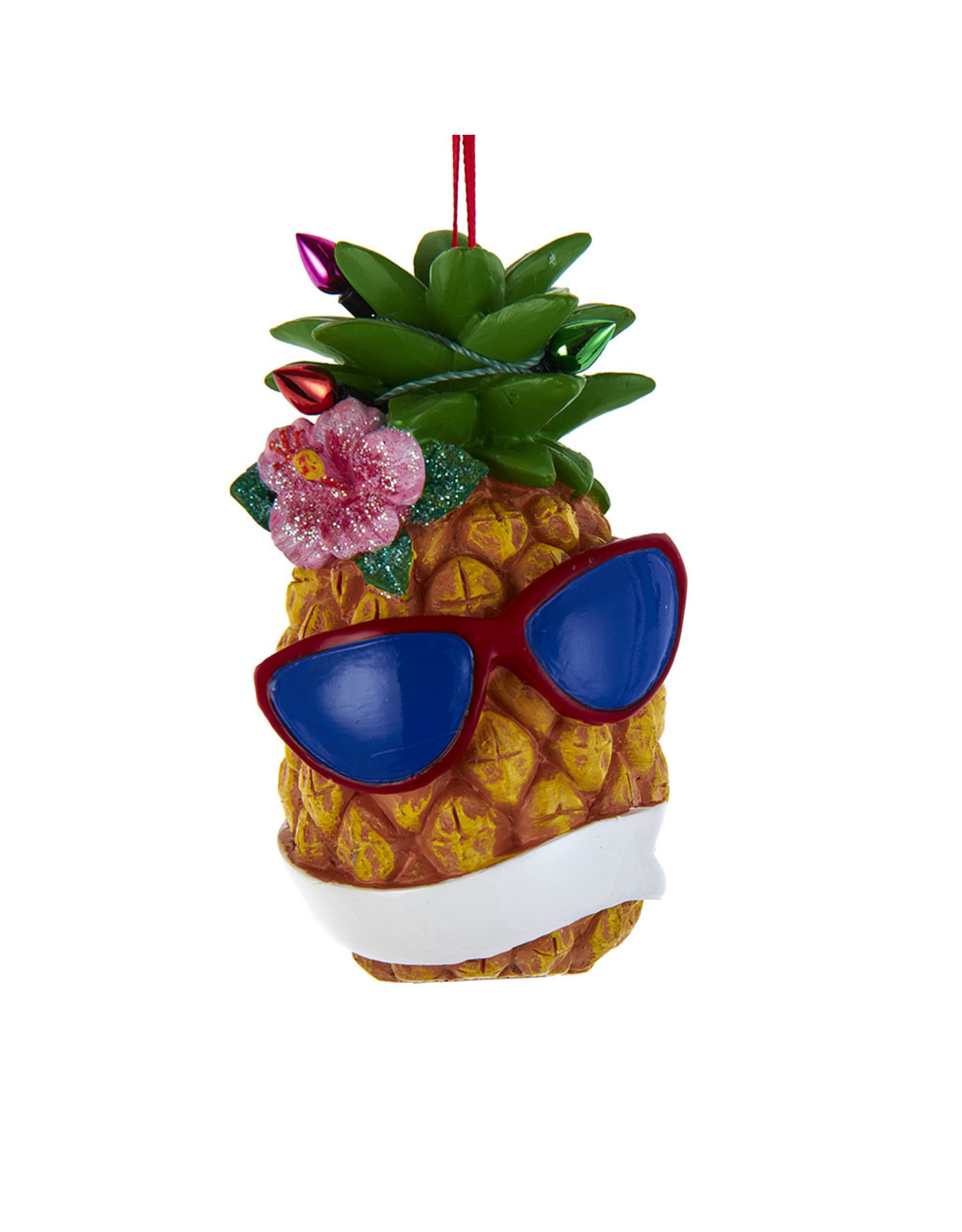 Kurt Adler Pineapple with Sunglasses Tropical Christmas Ornament