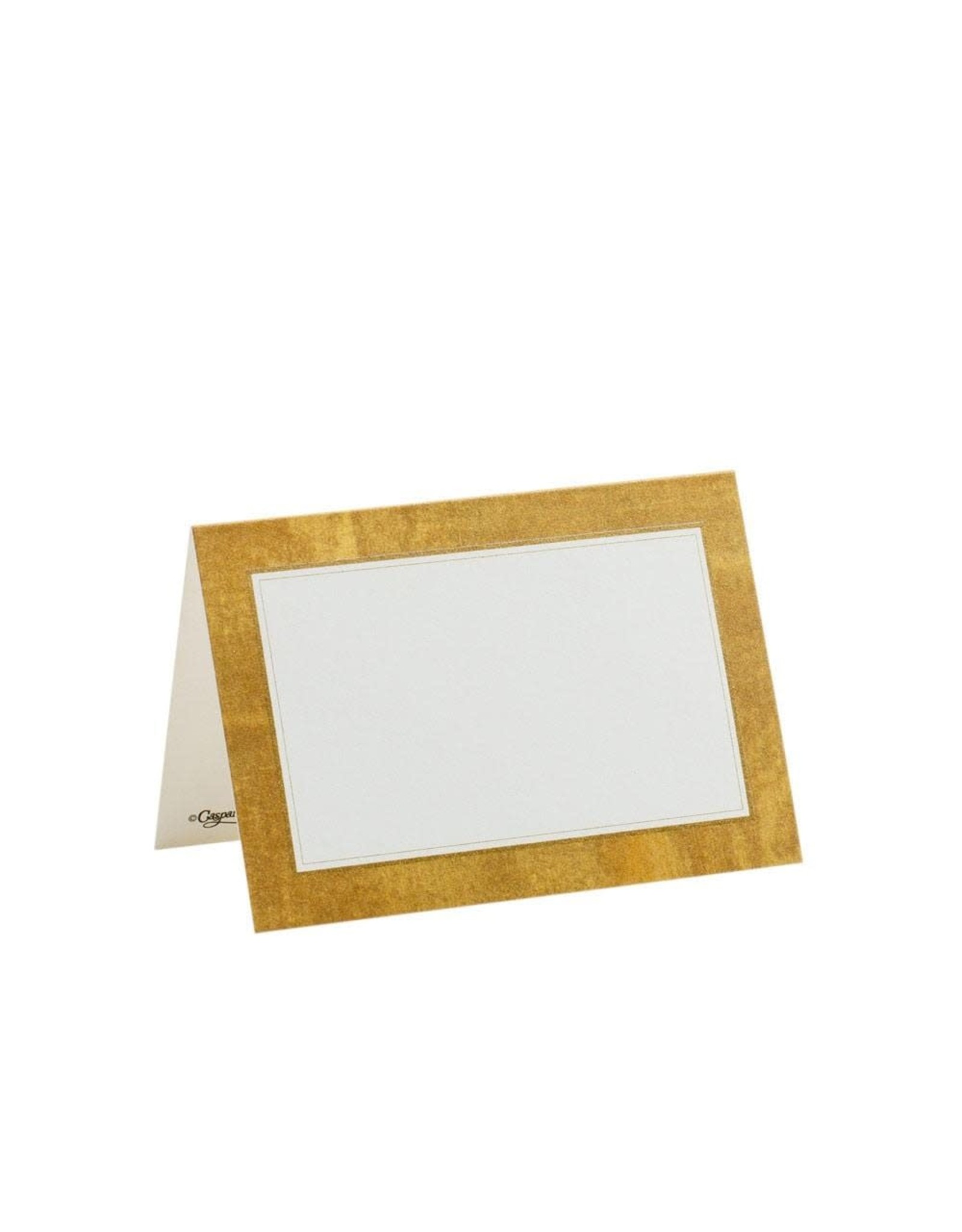 Caspari Table Place Cards 10pk Gold Leaf Border Classic Fold