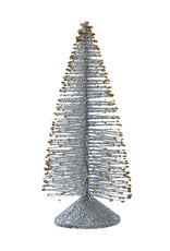 Kurt Adler Miniature Glittered Christmas Tree Tabletop Decor 6" Silver