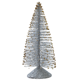 Kurt Adler Miniature Glittered Christmas Tree Tabletop Decor 6" Silver