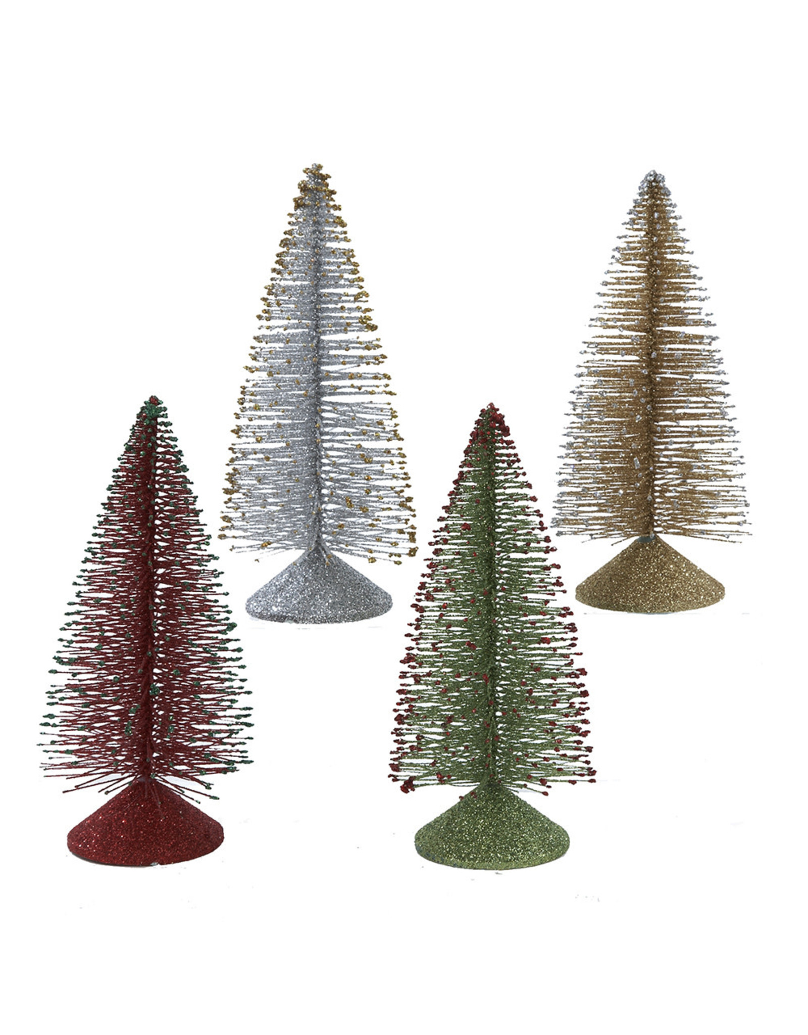 Kurt Adler Miniature Glittered Christmas Tree Tabletop Decor 16 Asst