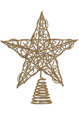 Kurt Adler Christmas Tree Topper Gold Glittered Wire Star Tree Topper