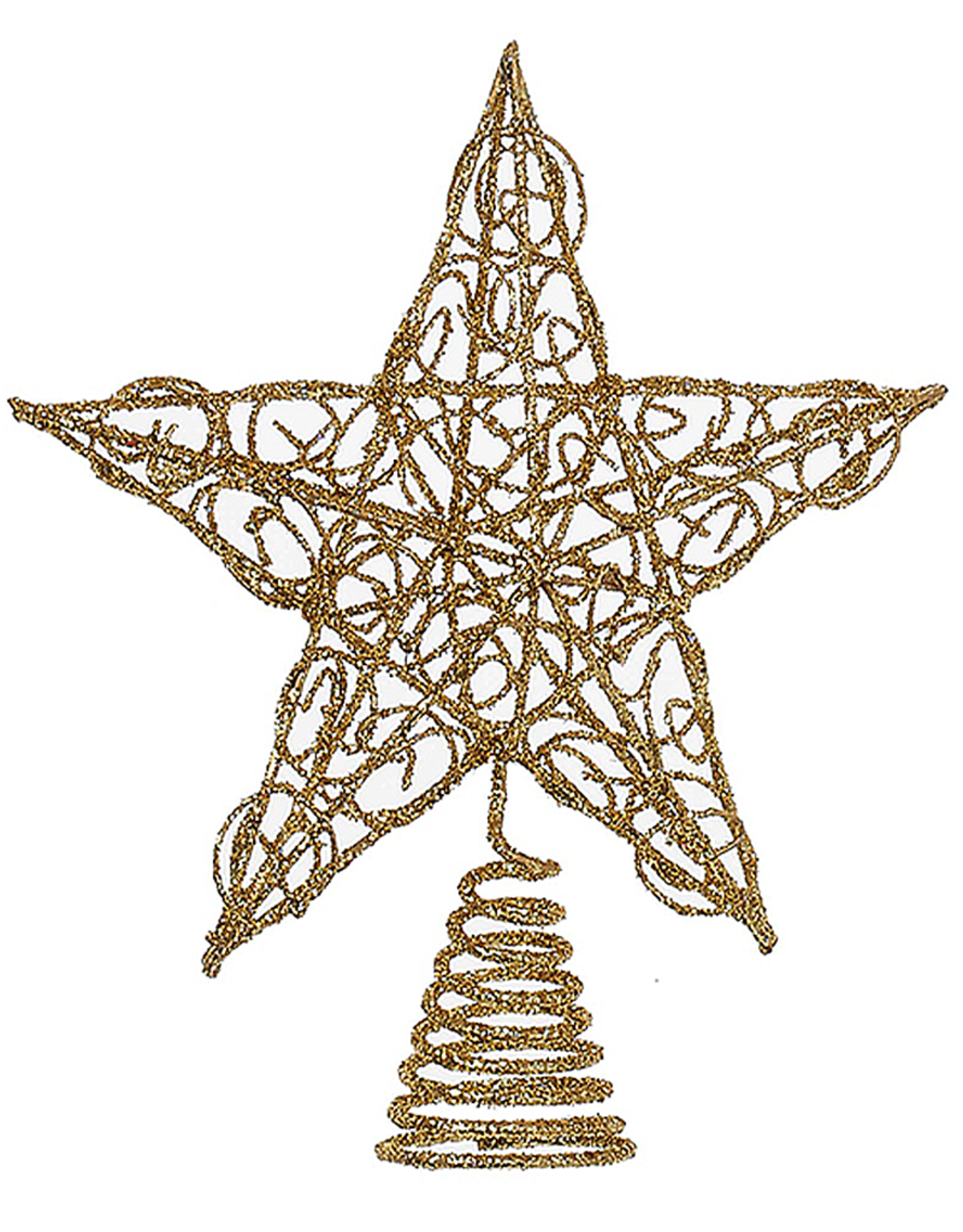 Kurt Adler Christmas Tree Topper Gold Glittered Wire Star Tree Topper