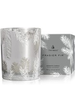 Frasier Fir Statement Candle 6.5 Oz Silver Pine Needle Design