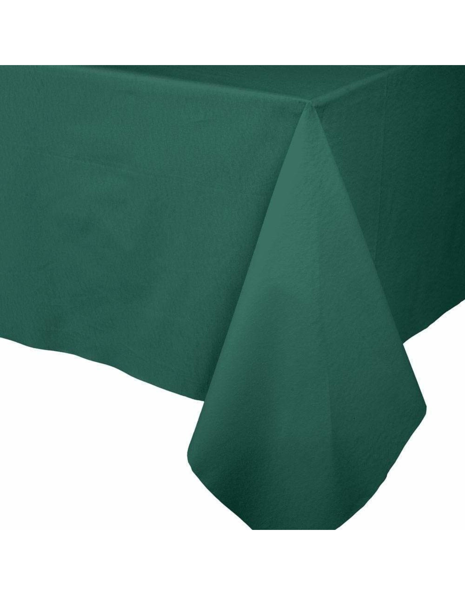 Caspari Paper Linen Solid Table Cover In Hunter Green