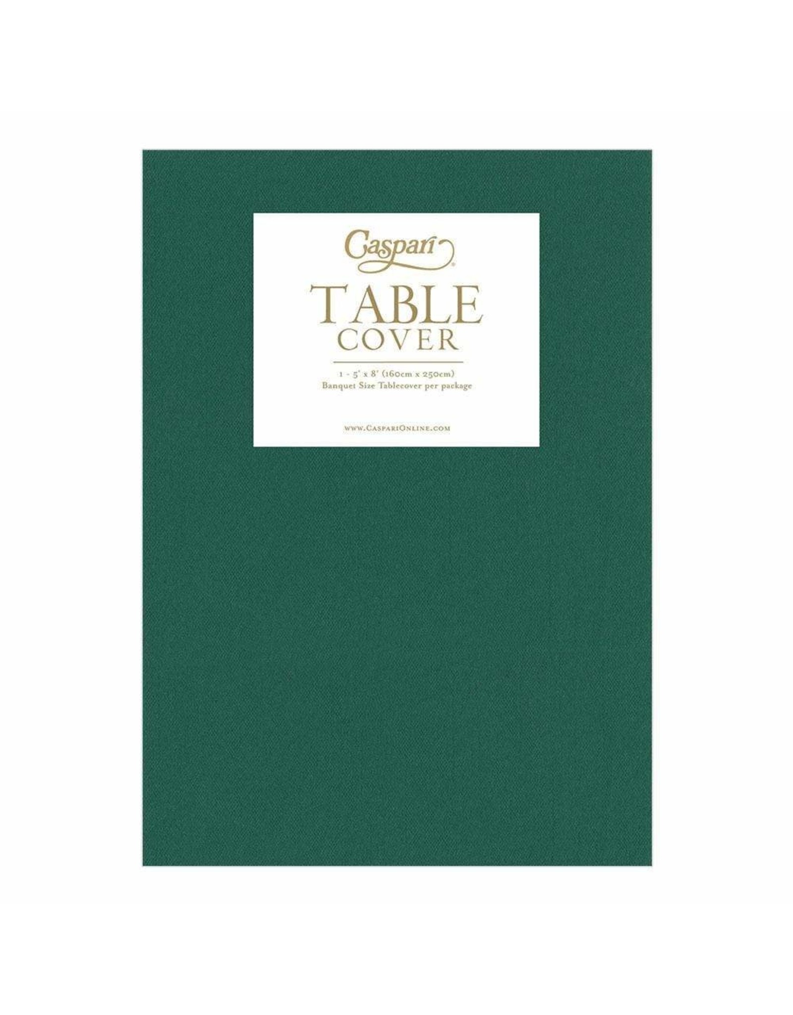 Caspari Paper Linen Solid Table Cover In Hunter Green