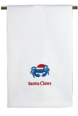 Peking Handicraft Santa Claws Crab Christmas Wishes Kitchen Towel 16x25