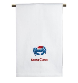 Peking Handicraft Santa Claws Crab Christmas Wishes Kitchen Towel 16x25