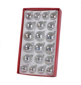 Kurt Adler Iridescent Clear Glass Ball Christmas Ornaments 20 Assorted