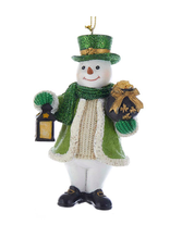 Kurt Adler Irish Snowman Ornament With Lantern