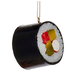 Kurt Adler Sushi Wrapped in Nori Christmas Ornament -B
